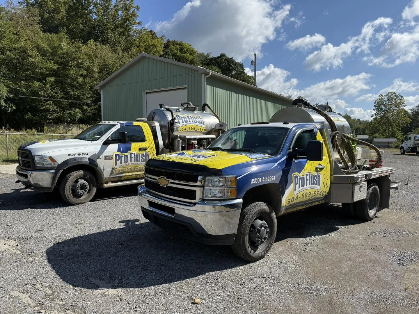 Pro Flush by Morgantown Septic 4-wheel drive fleet 