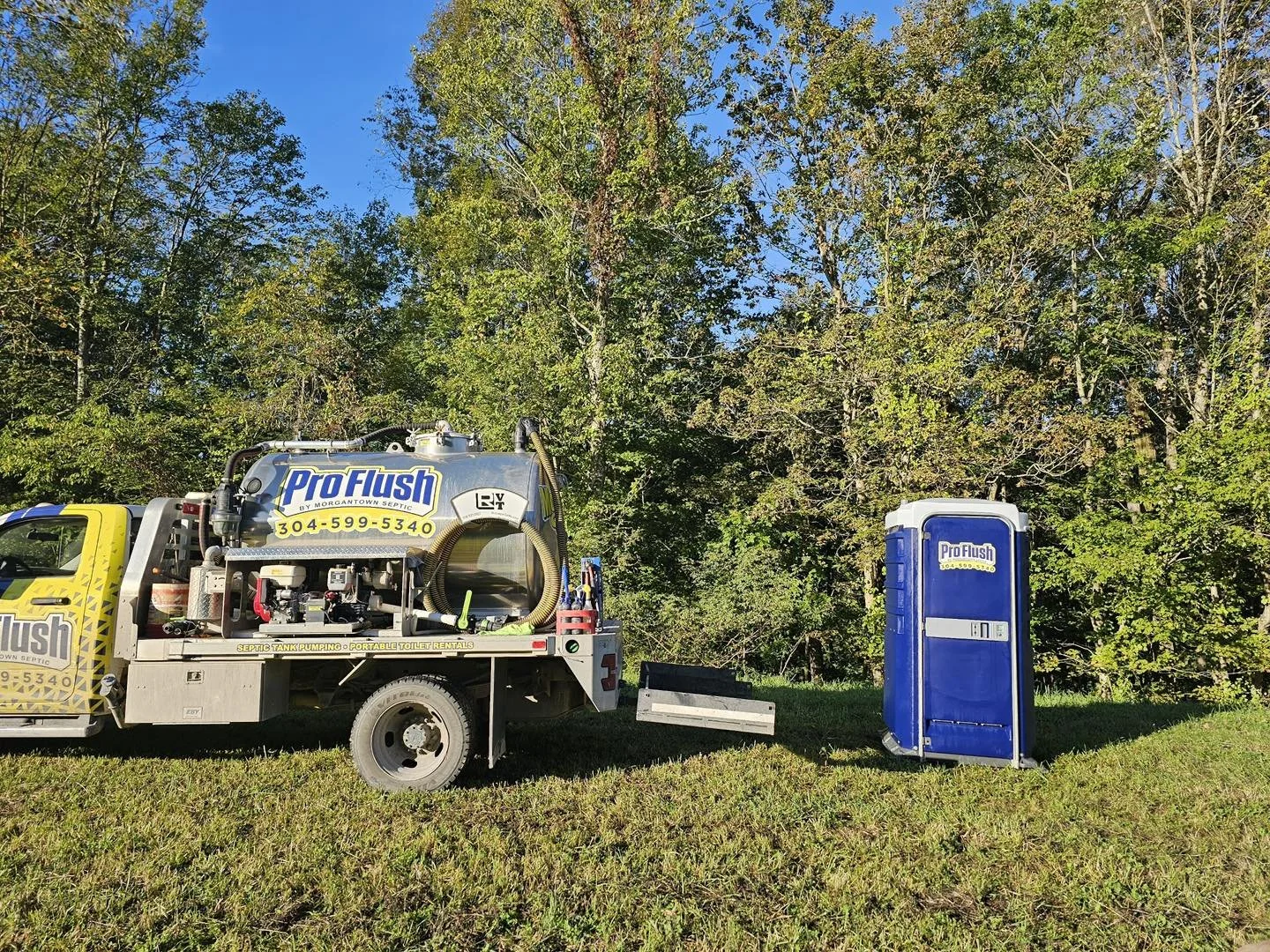 Summer portable toilet rentals in North Central West Virginia