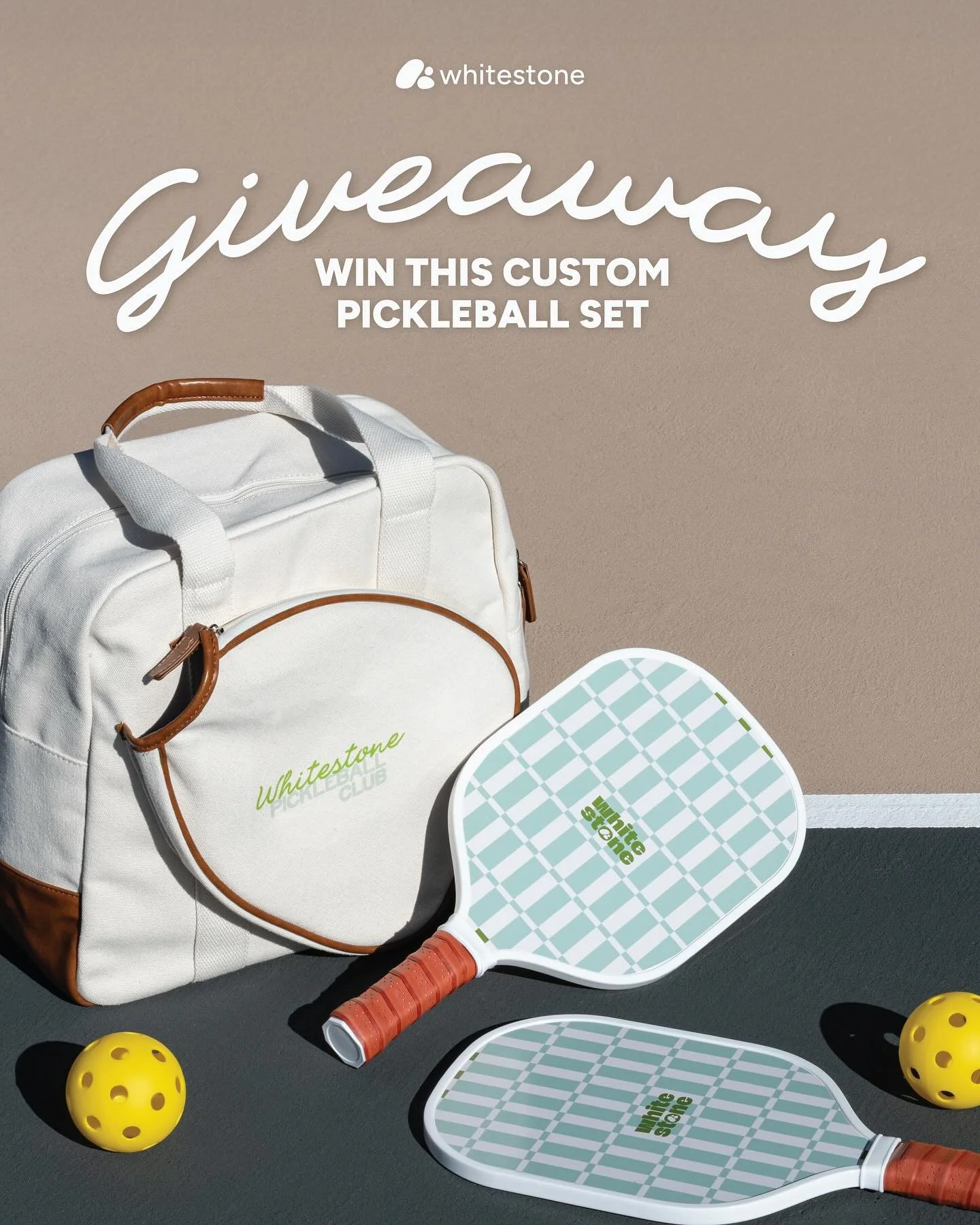 GIVEAWAY: Win a Custom Whitestone Pickleball Set🏆

We&rsquo;re giving away a FULLY CUSTOM, one-of-a-kind Whitestone-branded pickleball set! This exclusive bundle includes a custom pickleball bag, premium branded paddles, and pickleballs&mdash;not av