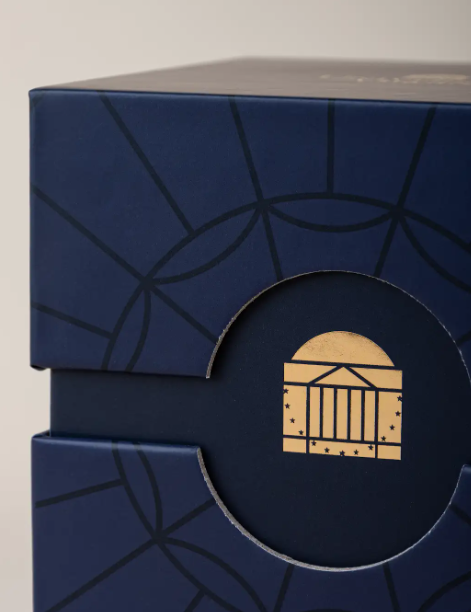 Gold foil print on custom box showing metallic reflective finish and premium decoration technique