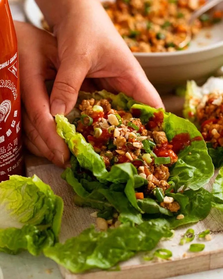 summer lettuce wraps with ginger-lime filling