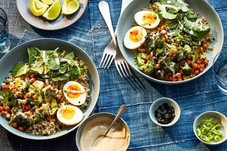 Roasted Root Veggie Grain Bowl with Lemon-Tahini Drizzle