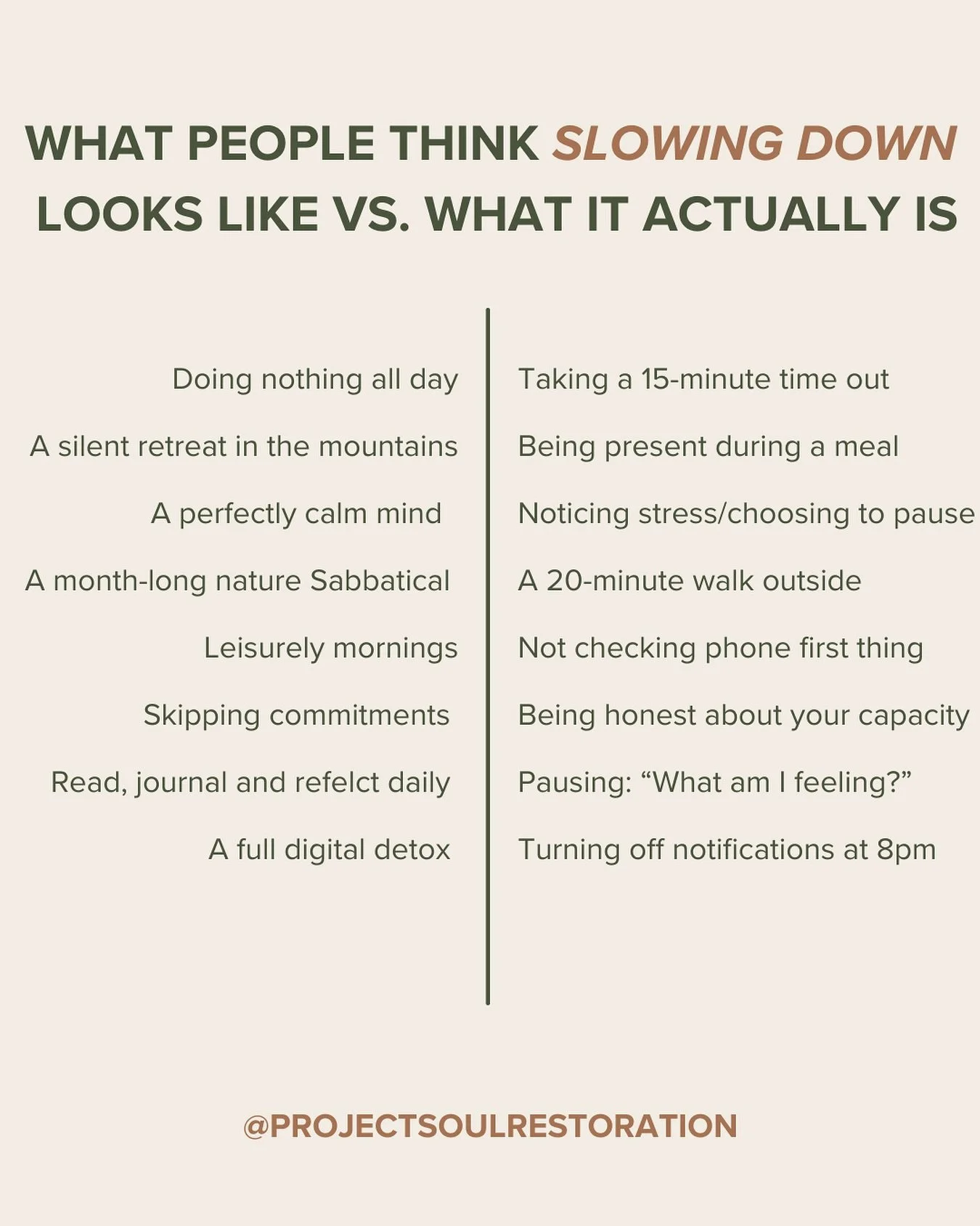 Slowing down doesn&rsquo;t have to be complicated or time-consuming. It&rsquo;s not about clearing your schedule or escaping your life. It&rsquo;s about noticing&mdash;taking a breath, stepping outside, or pausing for just a few minutes. Rest is not 