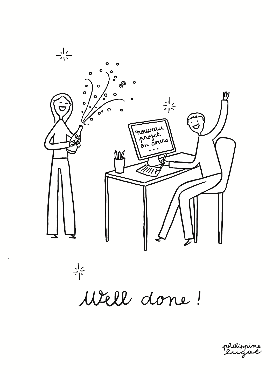 Exemple anecdote dessin personnalisé cadeau unique bande dessinée 