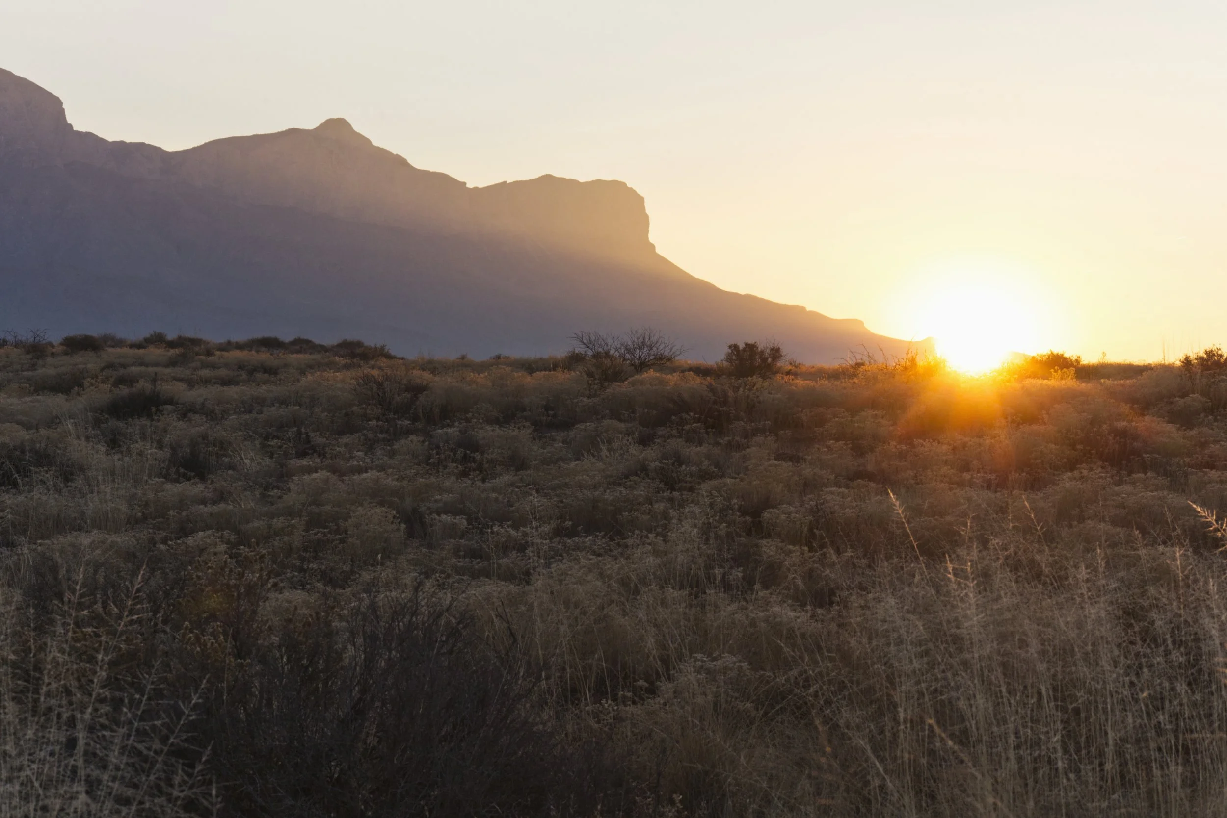 First Light on the Guadalupe Mountains