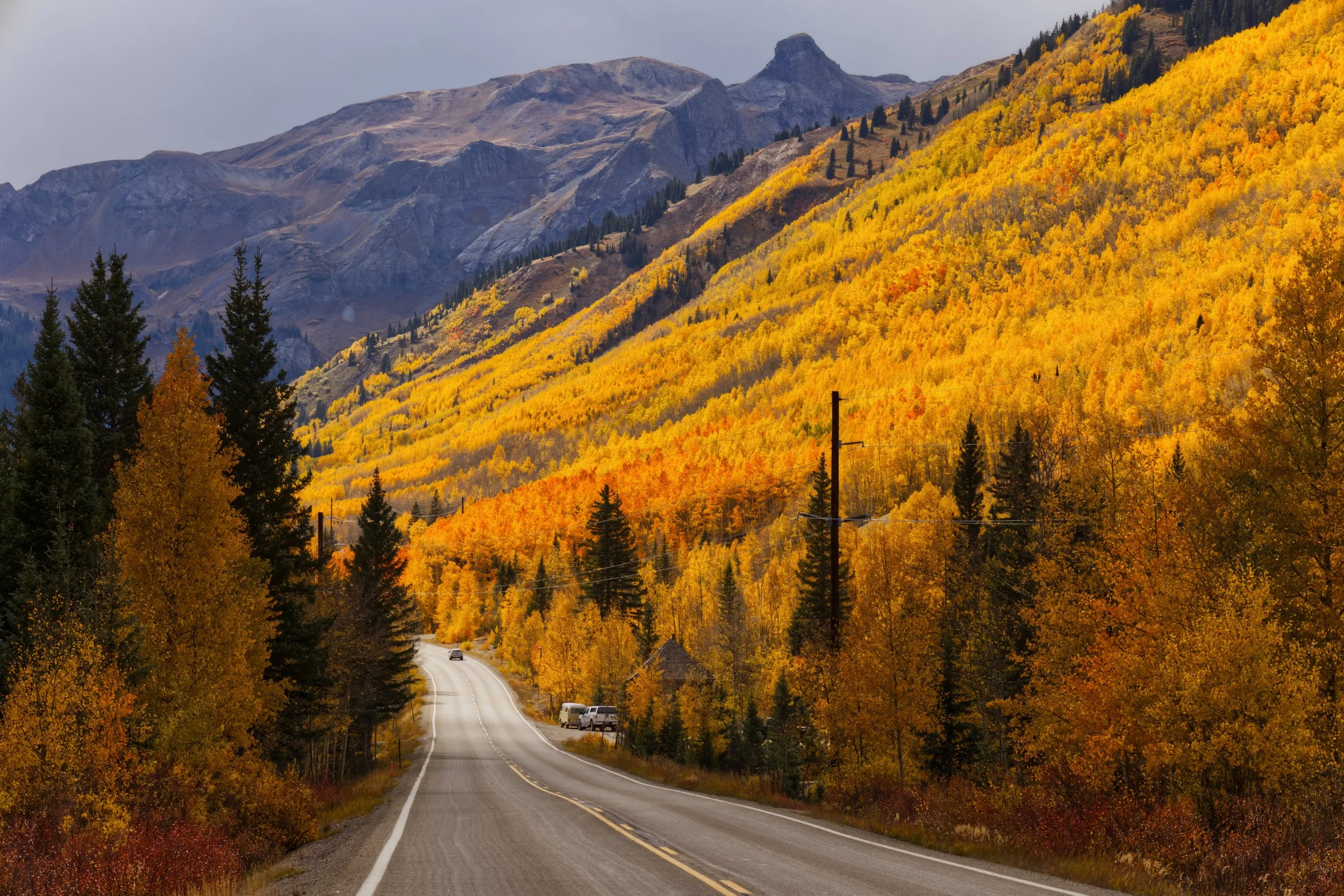 Highway through Golden Mountains