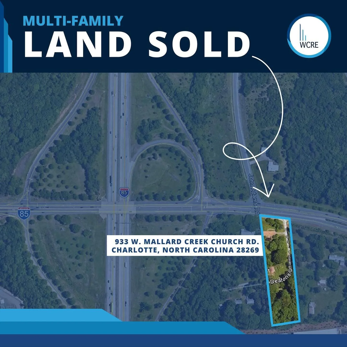 WCRE is proud to announce their recent transaction representing the Seller of this land as part of a multi-parcel acquisition for a new apartment development in Charlotte, North Carolina.

Contact one of our brokers if you need assistance&nbsp;in the