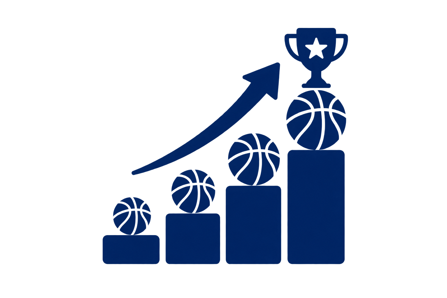 A blue digital bar chart showing an upward trend, with a line graph overlay. The chart is on a black background.