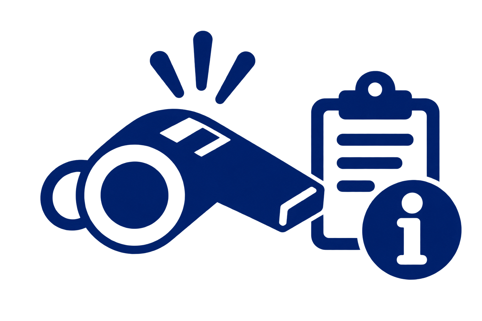 A dark blue graphic of a hand with an extended middle finger, with a finger pointing upwards and a thumb pointing sideways, also featuring a small box on the right side.