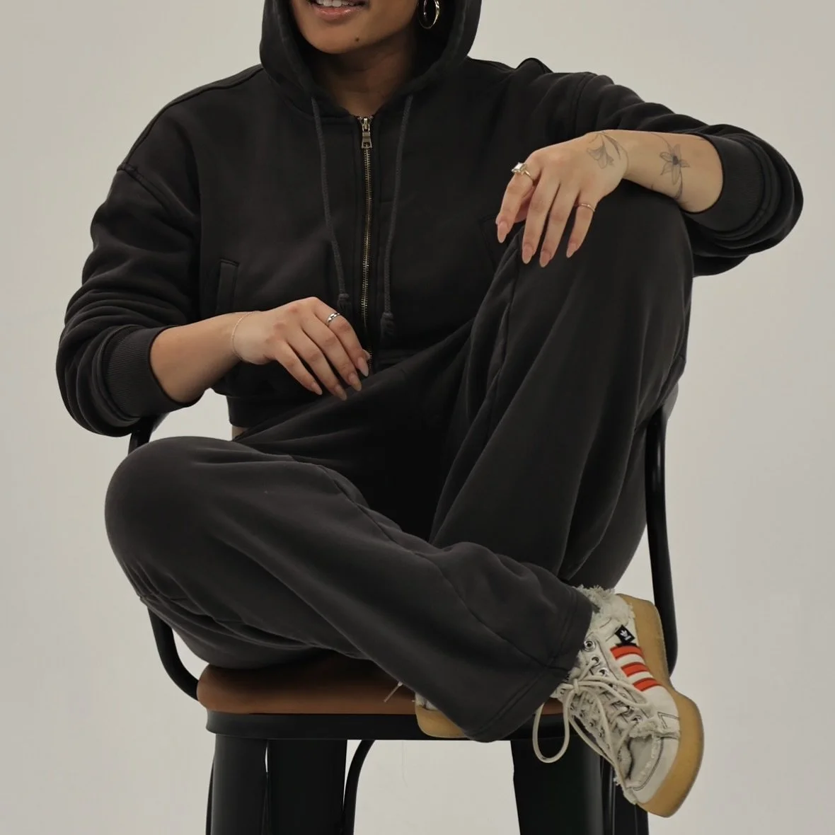 Founder wearing our vintage black sweats, size M. What are your plans for the weekend?