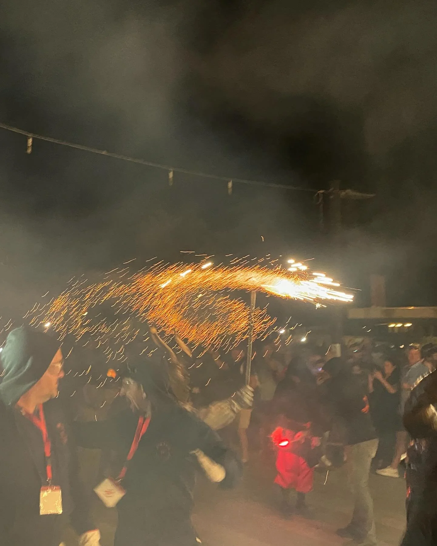 Fiesta of Virgin del Carmen in Port Pollenca. The streets are filled with the Demonis for the Carrefoc ending with a firework display from the beach at La Gola