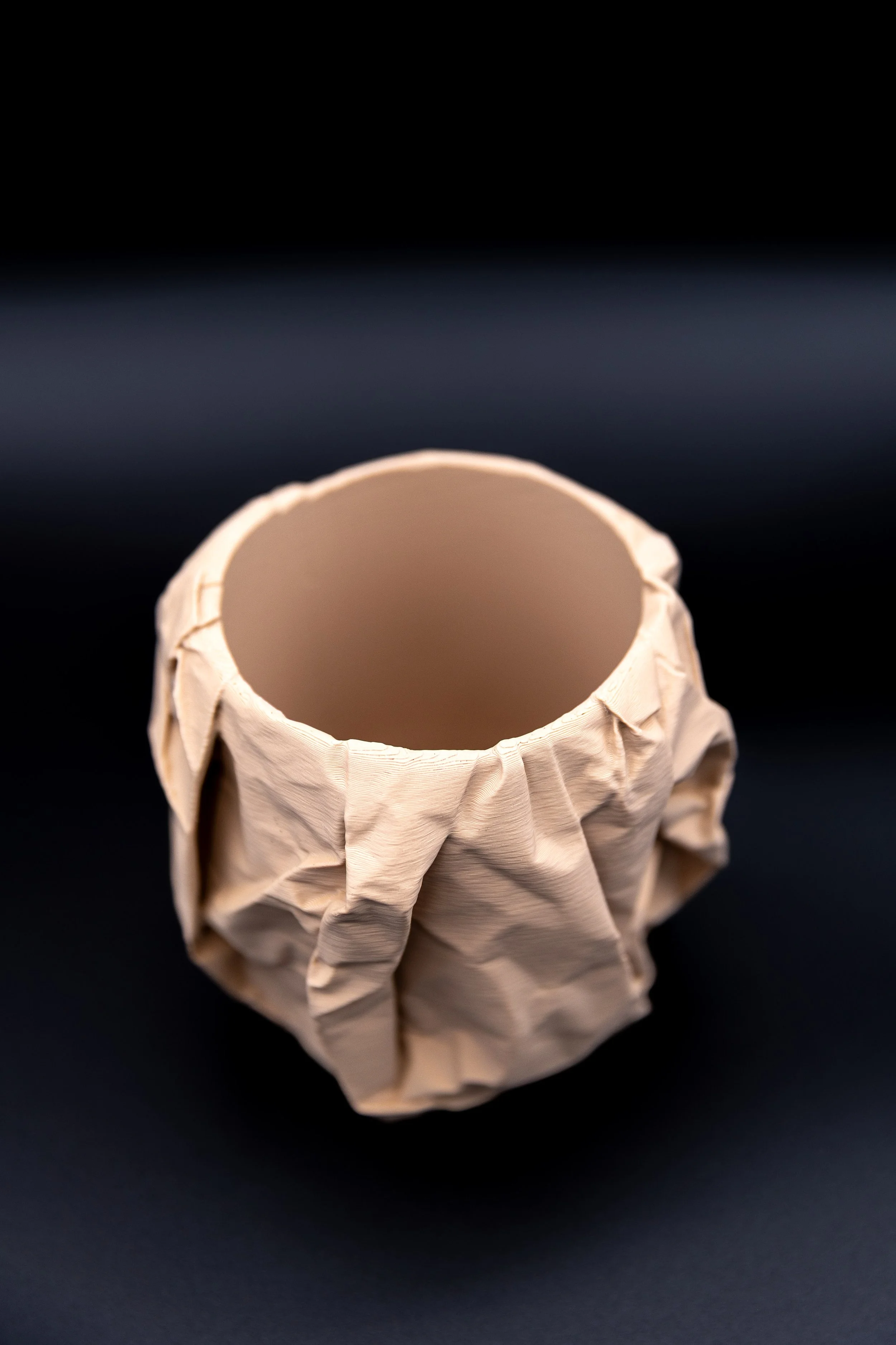 Empty Love Letters Planter showcasing the interior and organic crumpled detailing. (Copy)