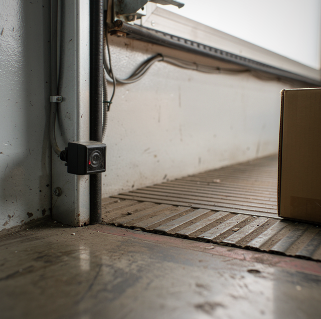 loading dock commercial door opener with exposed control panel