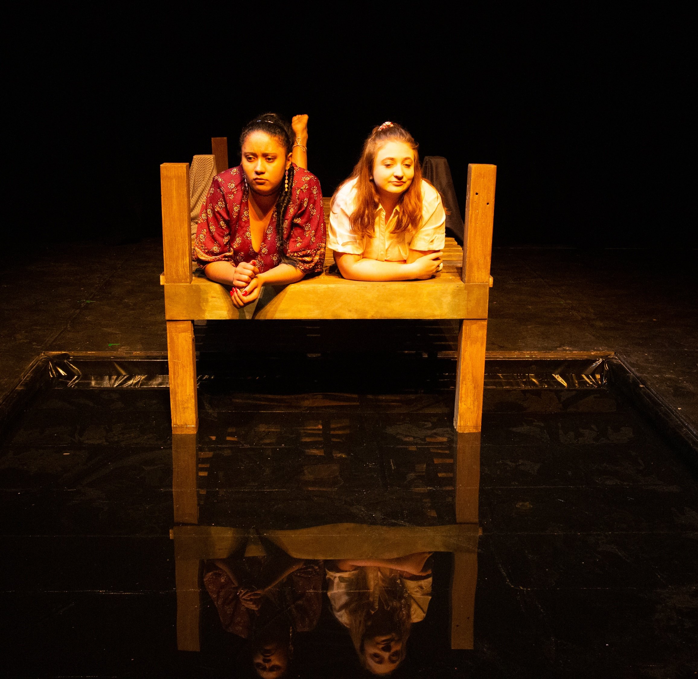 Water on-stage during a rep one-act festival