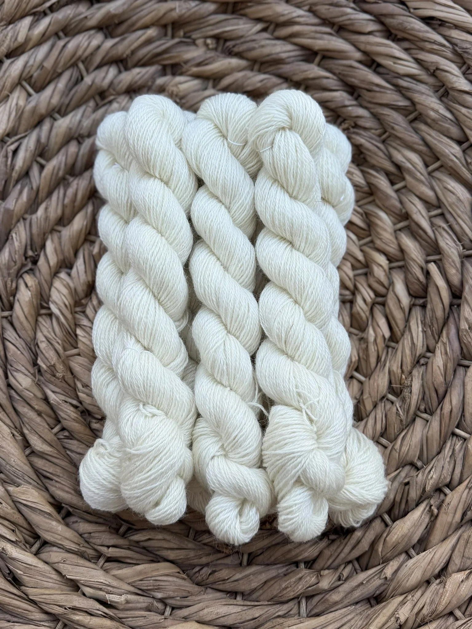 Maeve - Fingering/Sport Weight, 3-ply, Natural color, Leicester Longwool, 200 yds.