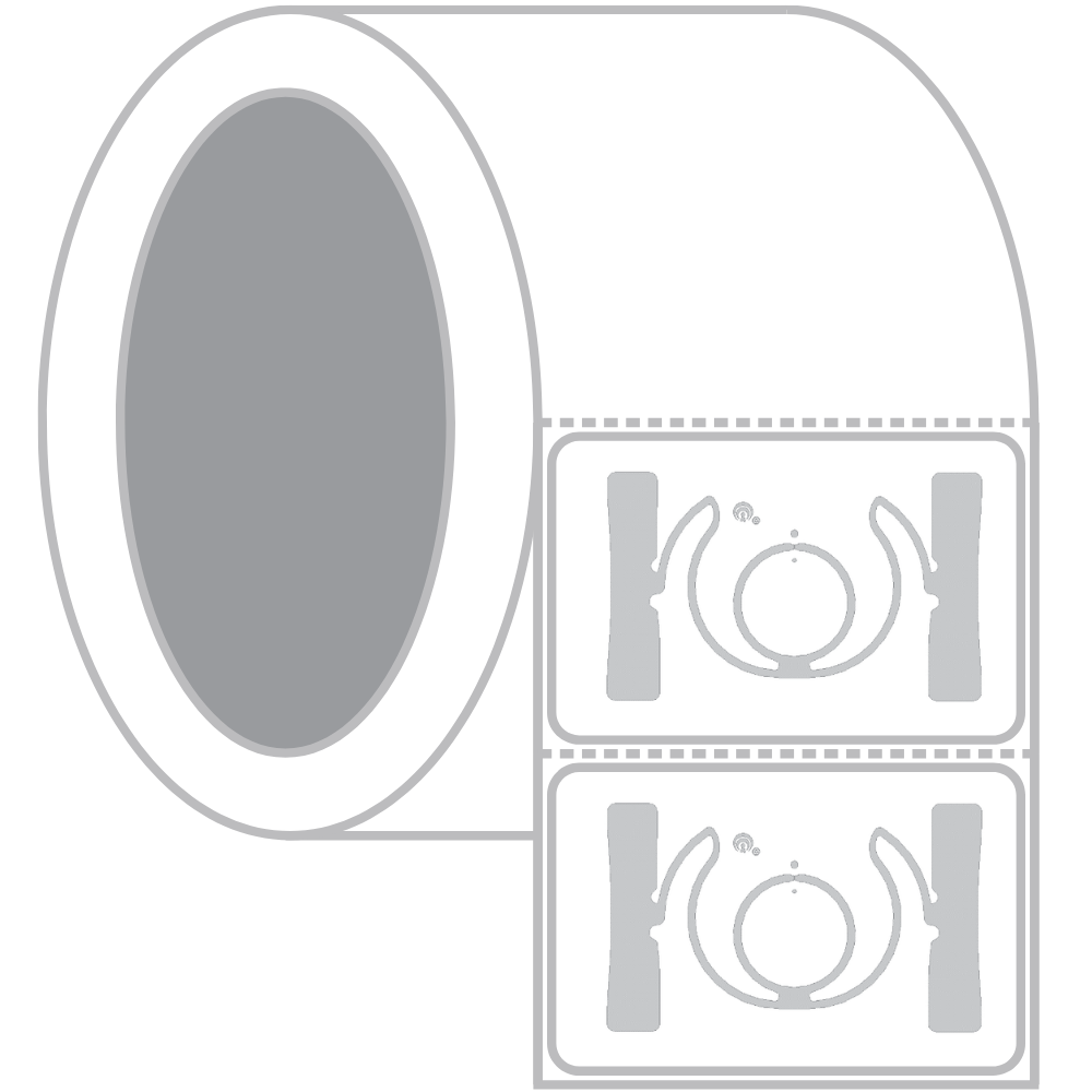 2.13" x  1.378"  Thermal Transfer Paper RFID Labels, TX5030au9 inlays