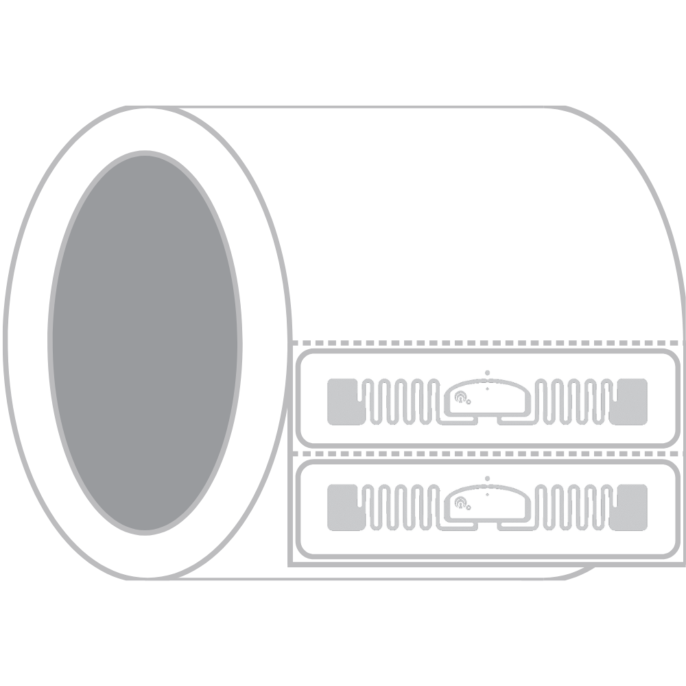 3" x  0.75"  Thermal Transfer Paper RFID Labels, TX7010au9 Inlay
