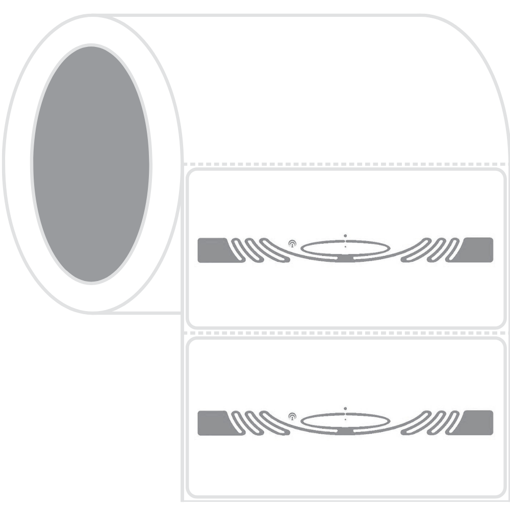 4" x  2"  Thermal Transfer Paper RFID Labels, TX9508du8 Inlay