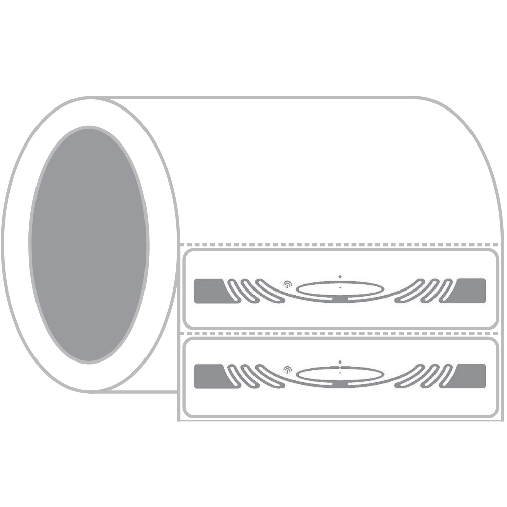 4" x  1"  Thermal Transfer Paper RFID Labels, TX9508du8 inlay