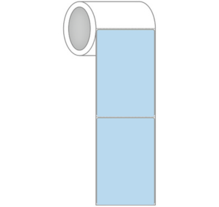 4" x  6" Thermal Transfer Flood-Coated Blue Labels