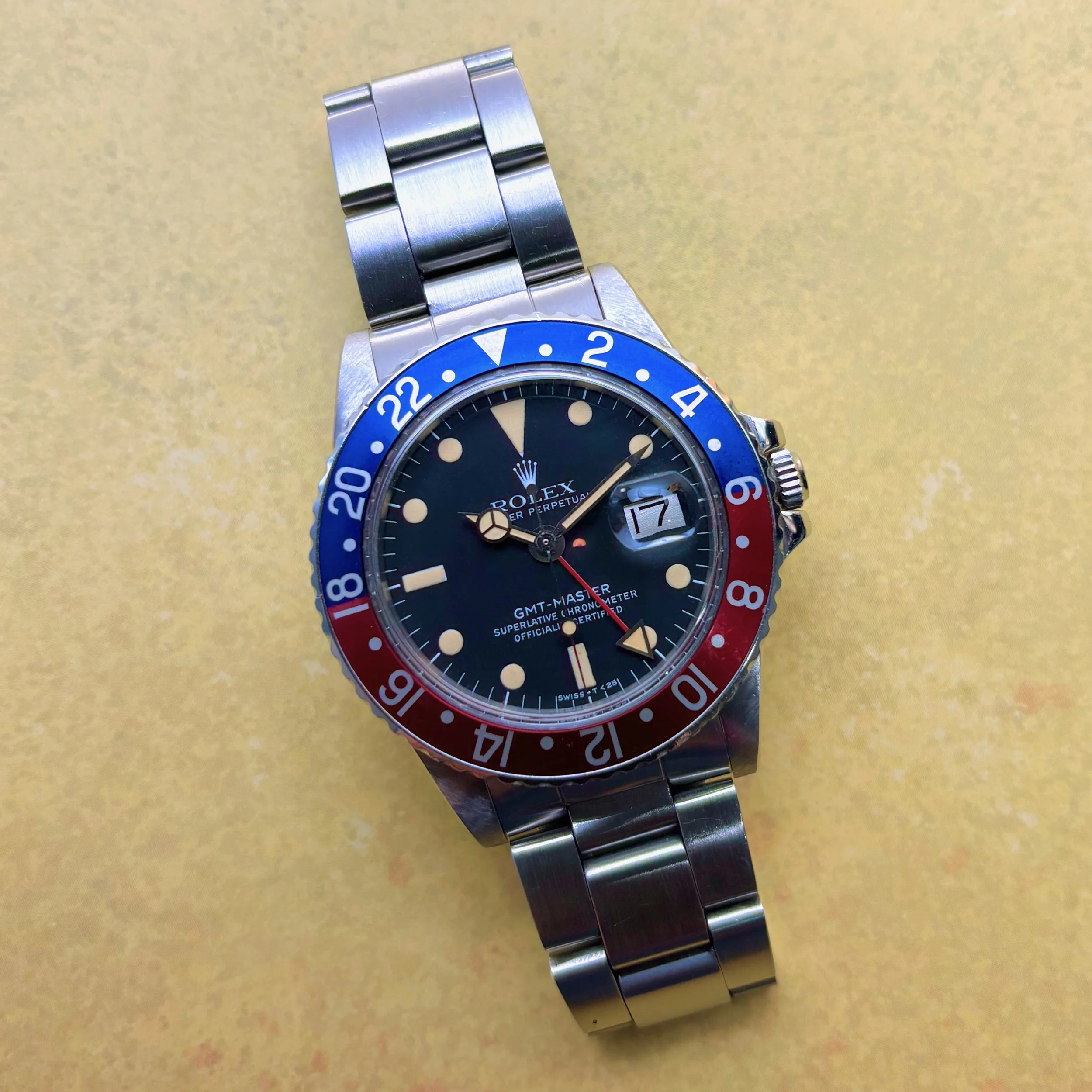1978 Rolex GMT Master 1675 Pepsi Mk V Dial
