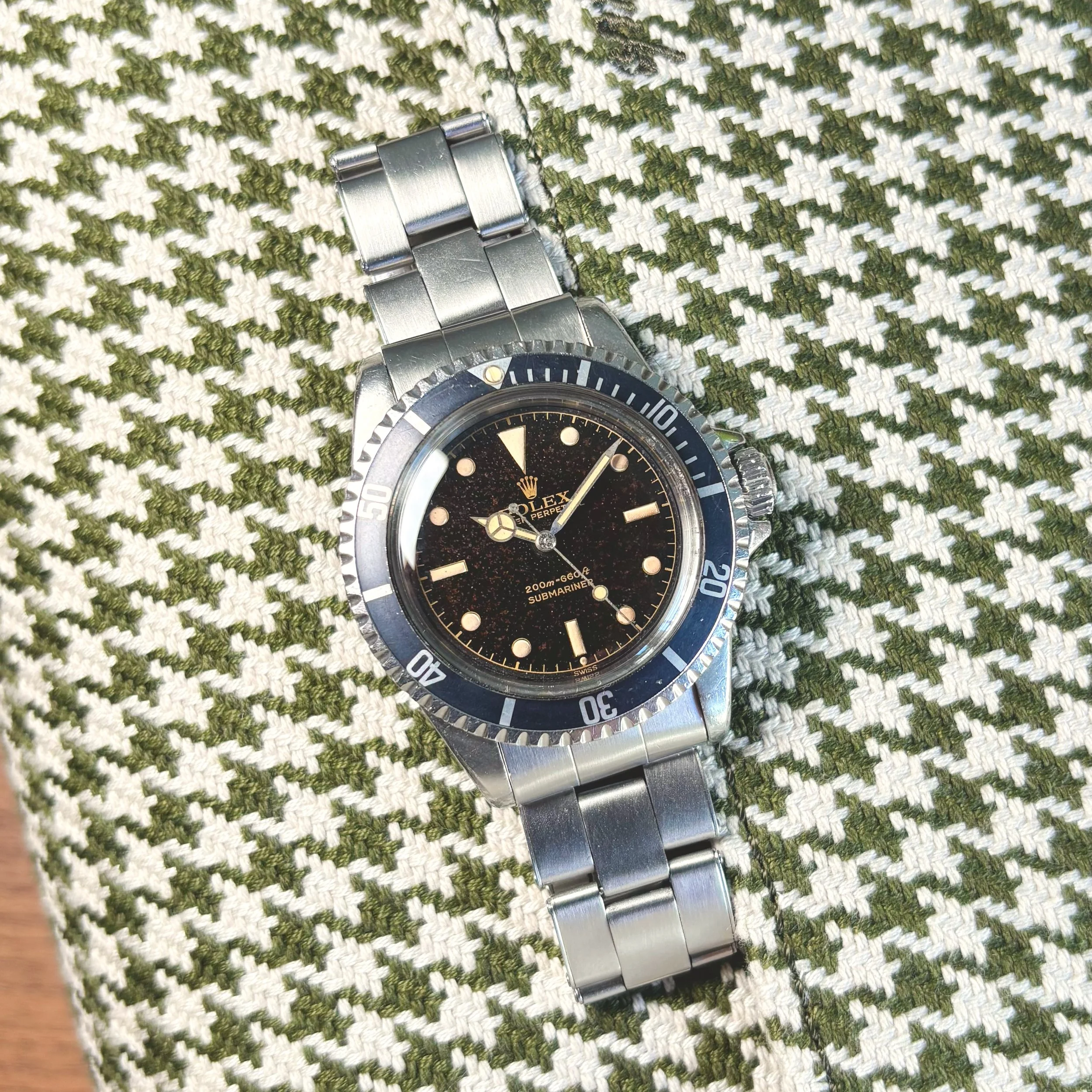 1963 Rolex Submariner 5512 "Black Panther" Tropical Gilt Chapter Ring Exclamation Two-Line Dial PCG