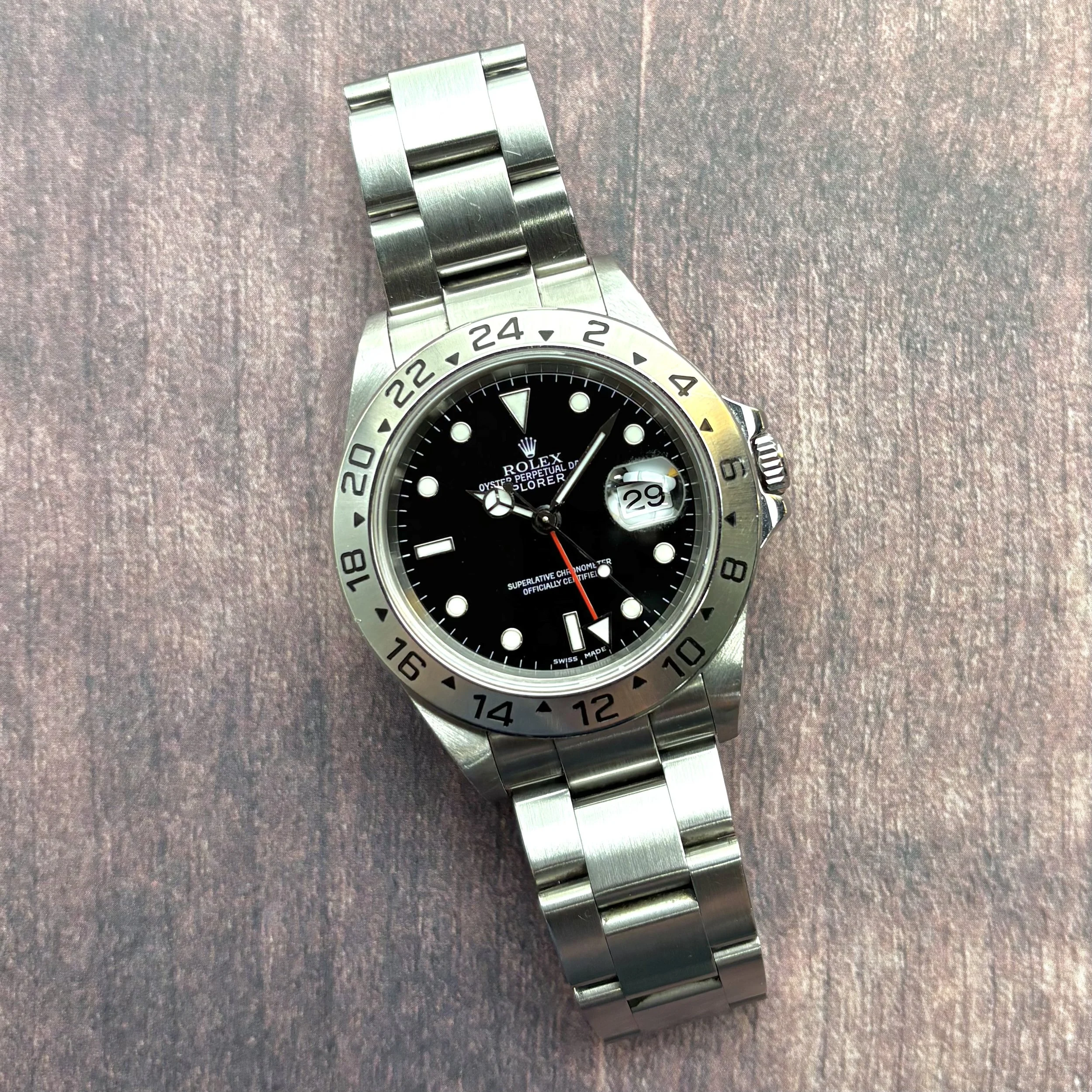 2001 Rolex Explorer II 16570 Black Dial