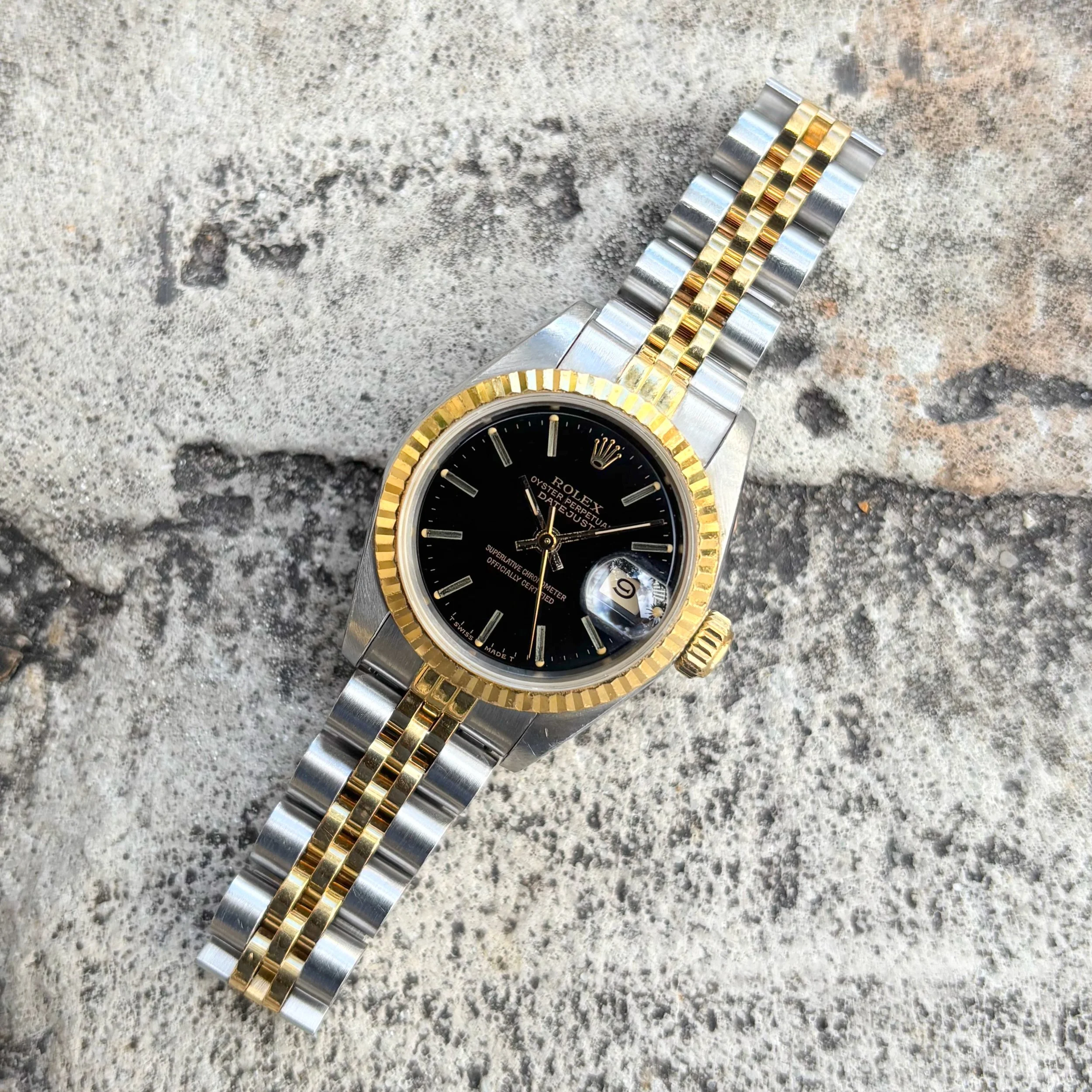 1986 Rolex Datejust 26 69173 Black Dial