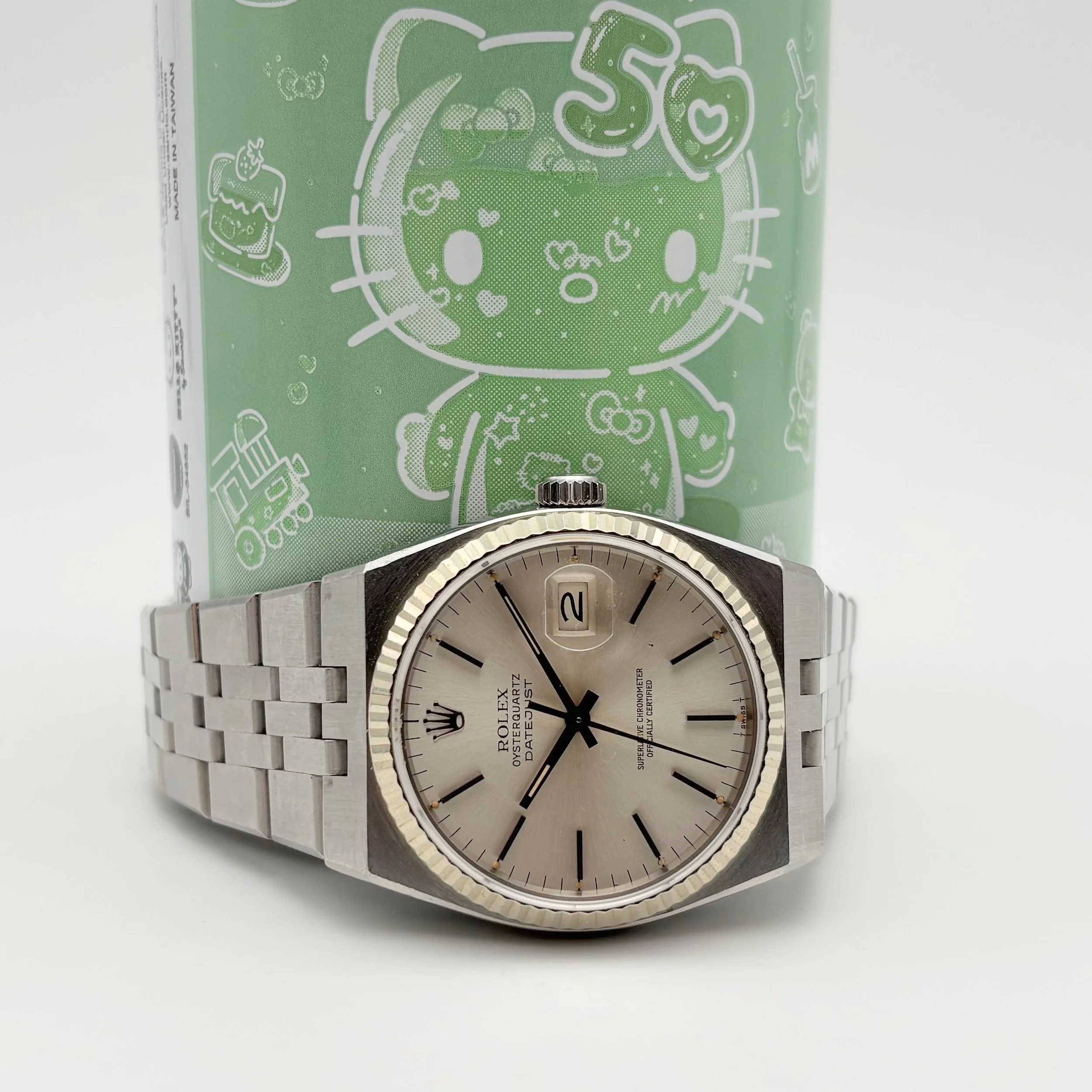 1980 Rolex Datejust Oysterquartz 36 17014 Silver Dial