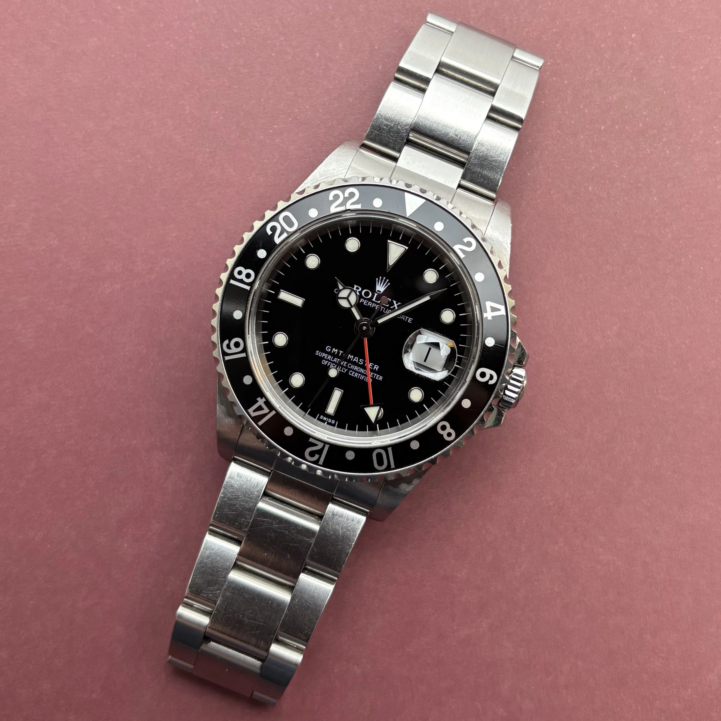 1998 Rolex GMT Master 16700 Black Swiss Only Dial
