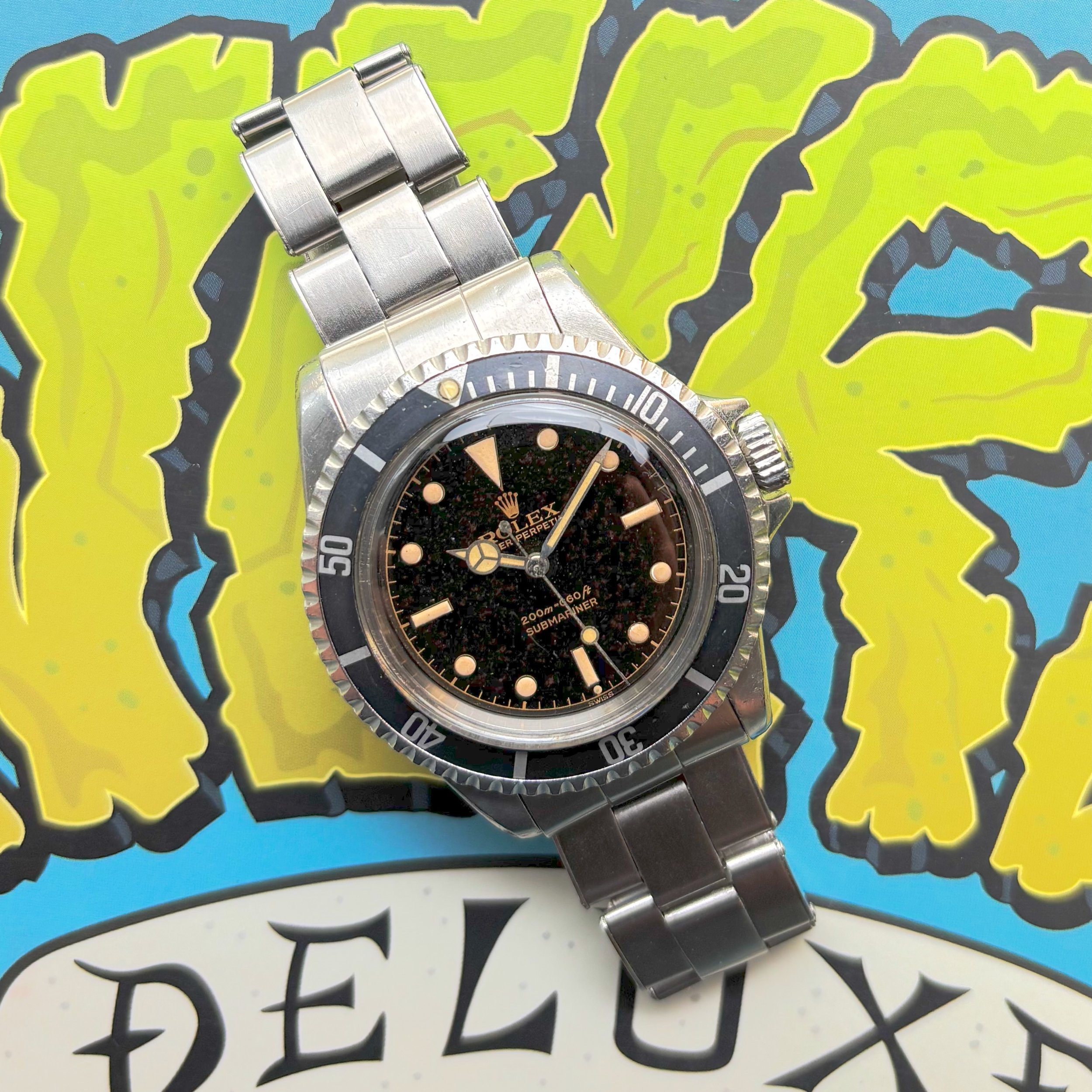 1963 Rolex Submariner 5512 "Black Panther" Tropical Gilt Chapter Ring Exclamation Two-Line Dial PCG