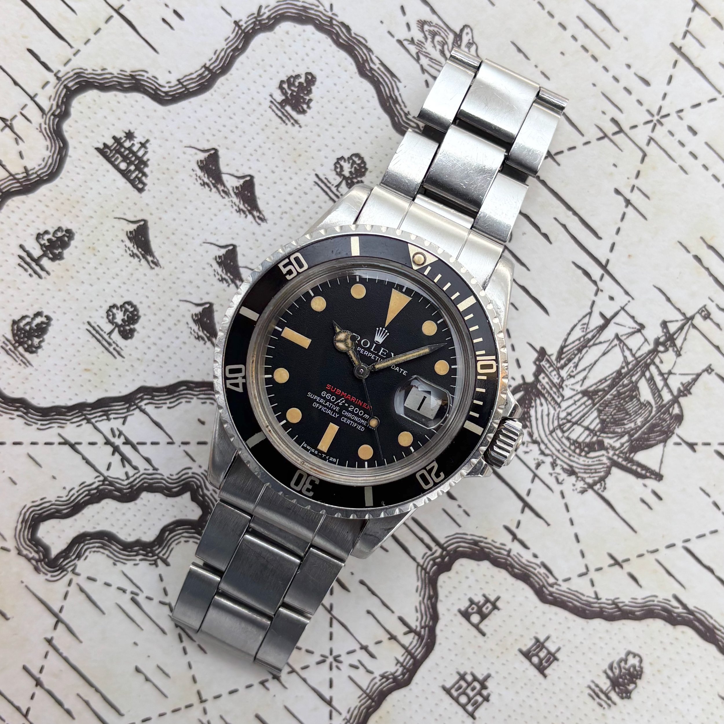1972 Rolex Red Submariner Date 1680 Mark IV Dial