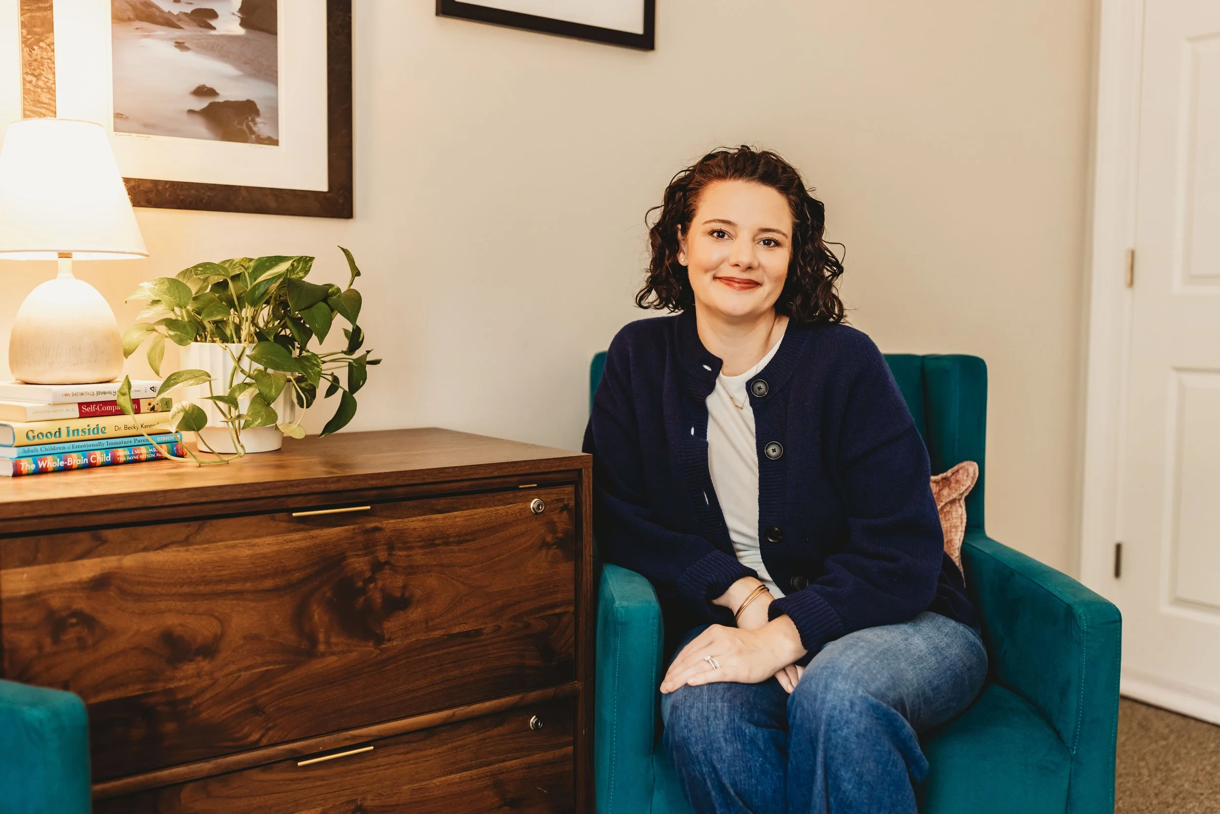 Blended family in affirming therapy session at Bloomwell Counseling Co GA