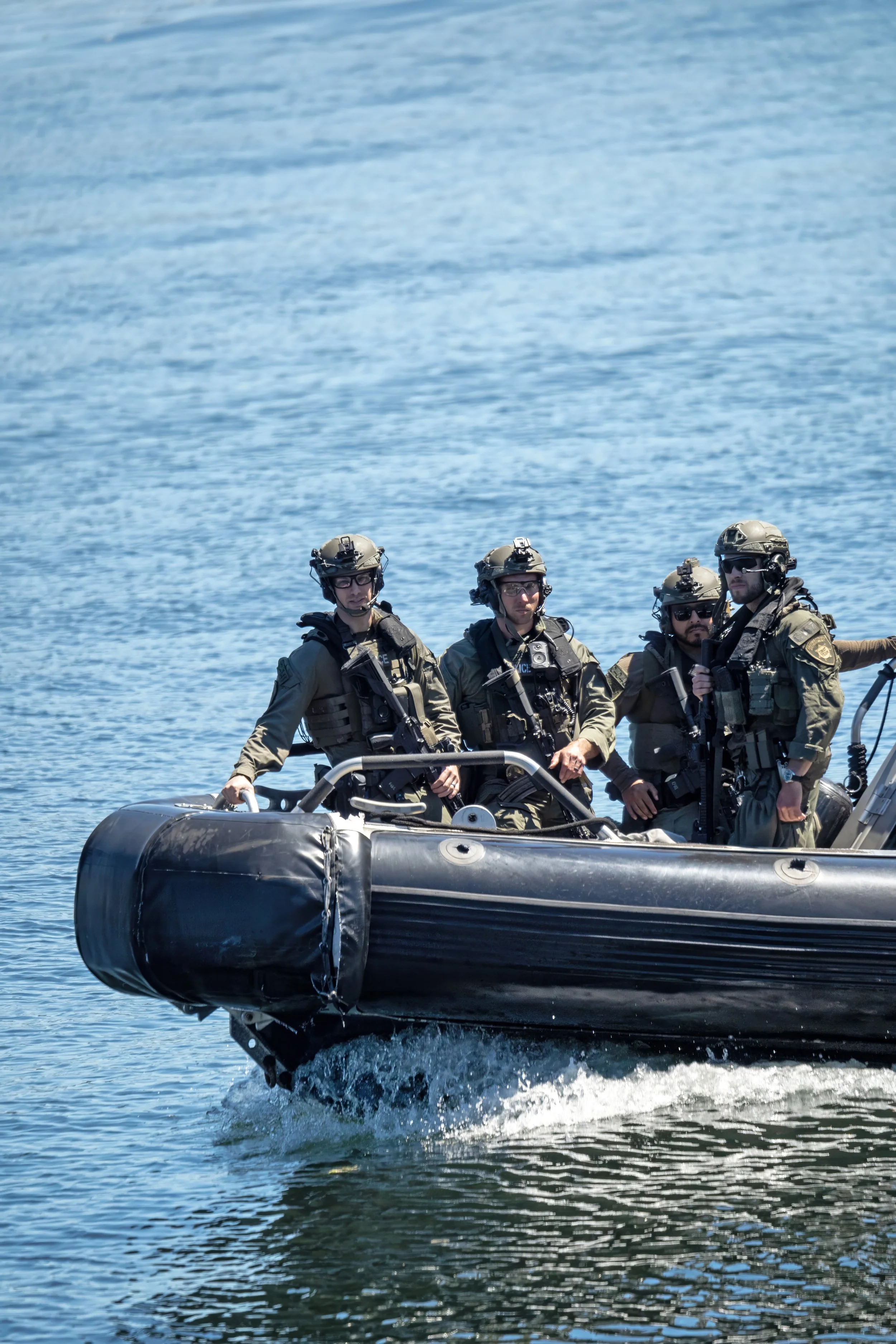 Tacoma Police SWAT with the Maritime Unit conduct tactical operations in Puget Sound for July 4th Festival near Ruston Way circa July 4th 2024. 