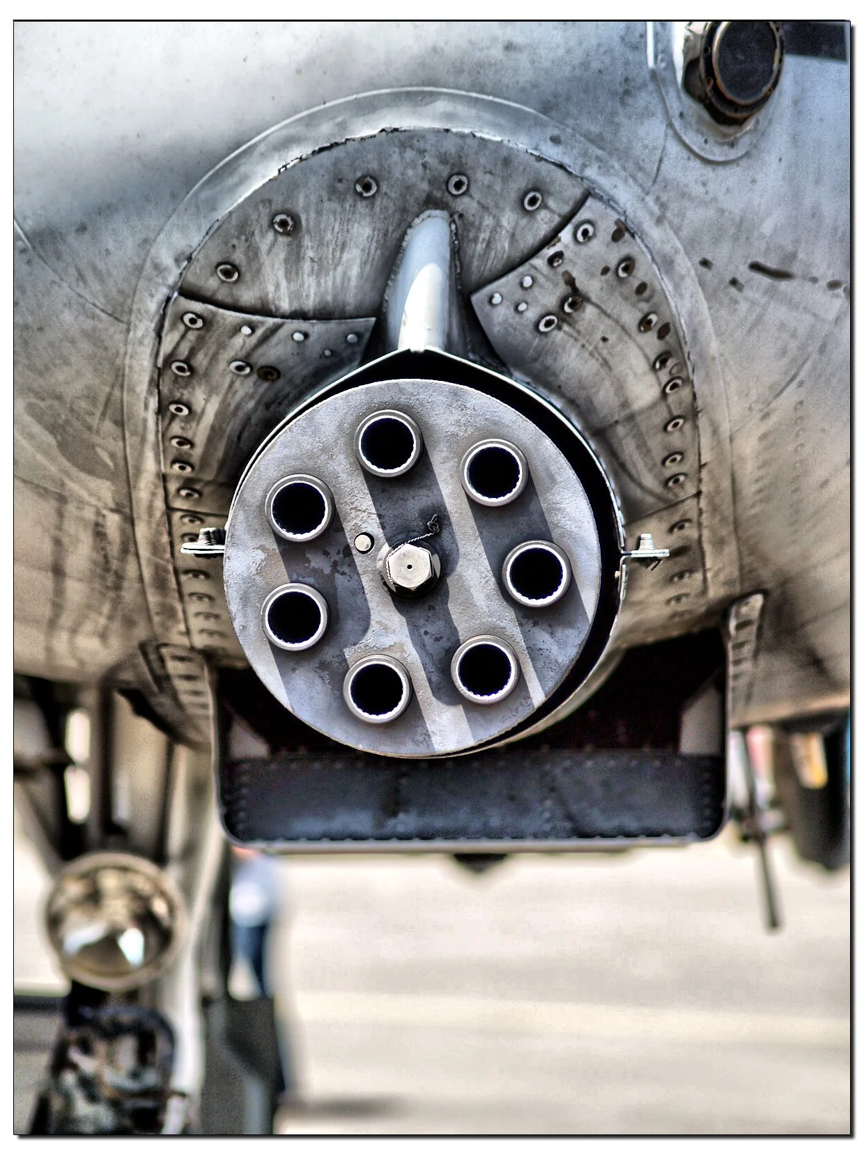 A A10's GAU8 Vulcan Gun at Joint Base Lewis McChord circa 2008. 