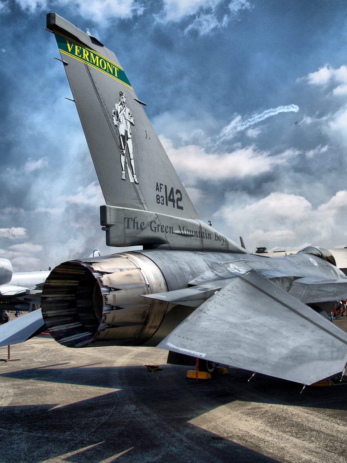 The Wings of a F16 at Joint Base Lewis McChord circa 2008. 