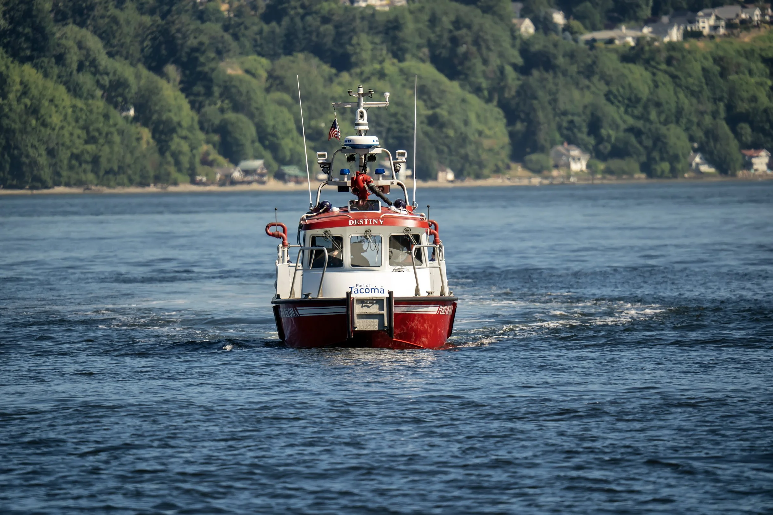 The Tacoma FD Boat Destiny patrolling the waters of Puget Sound, July 2024. 
