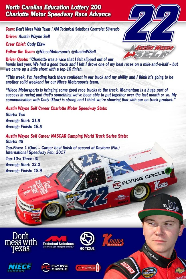 Austin Wayne Self - Charlotte Race Advance