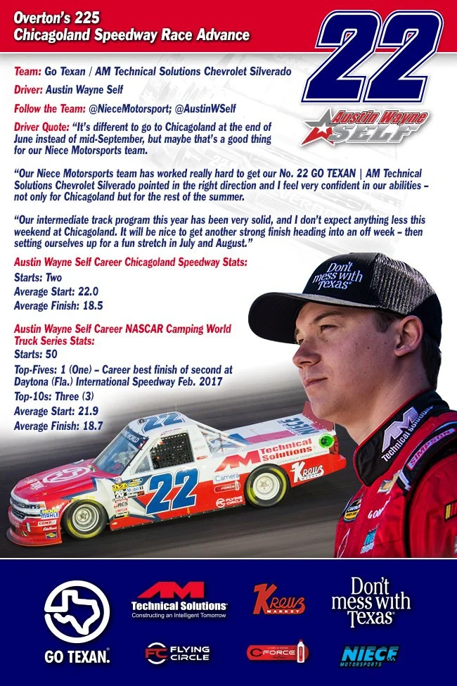 Austin Wayne Self - Chicagoland Speedway Race Advance