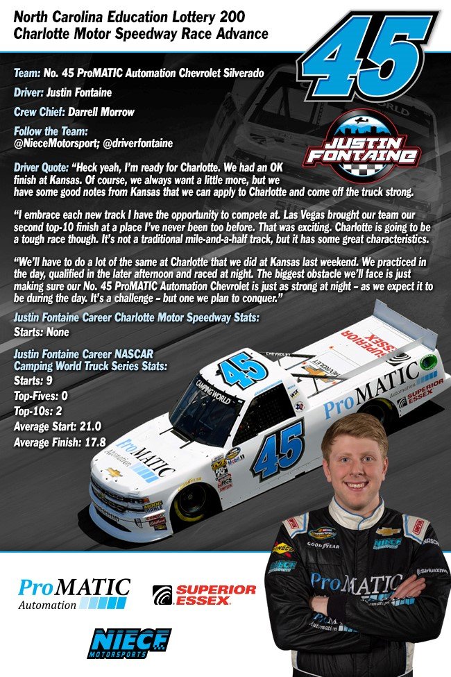Justin Fontaine - Charlotte Race Advance