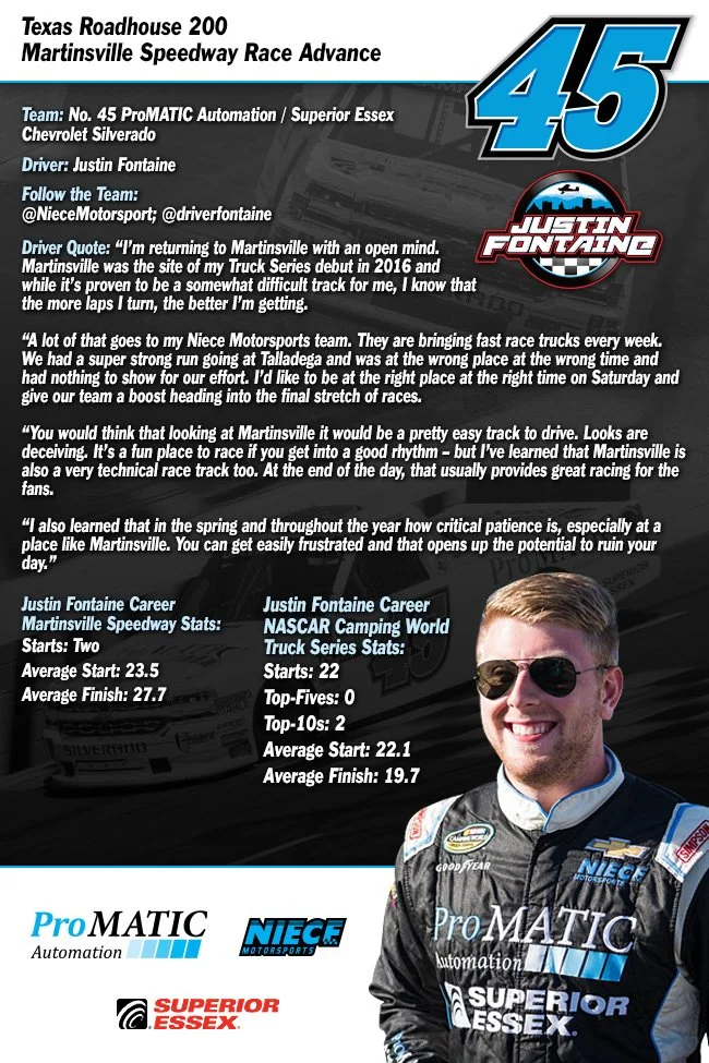 Justin Fontaine - Texas Roadhouse 200 Race Advance