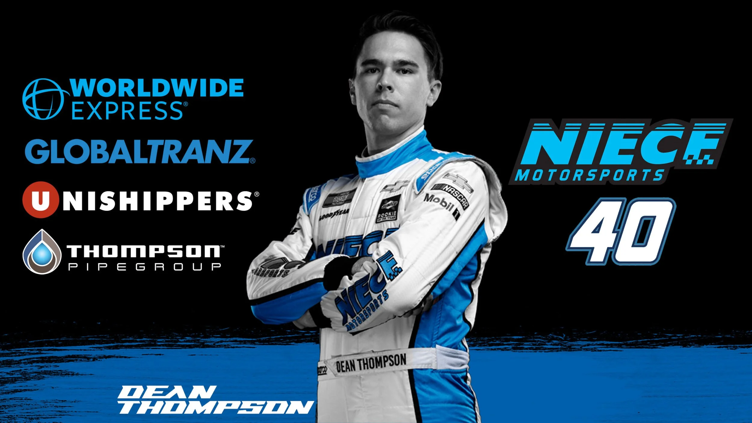 Worldwide Express, GlobalTranz, Unishippers Join Thompson, No. 40 Niece Motorsports Chevrolet for 2022 Season