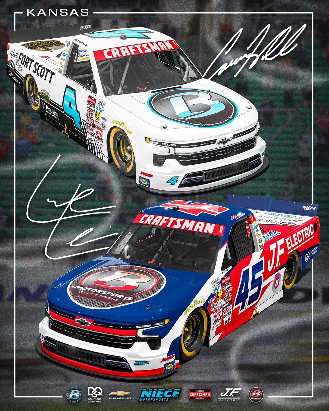 Circle B Diecast Sponsoring Two Niece Motorsports Entries at Kansas