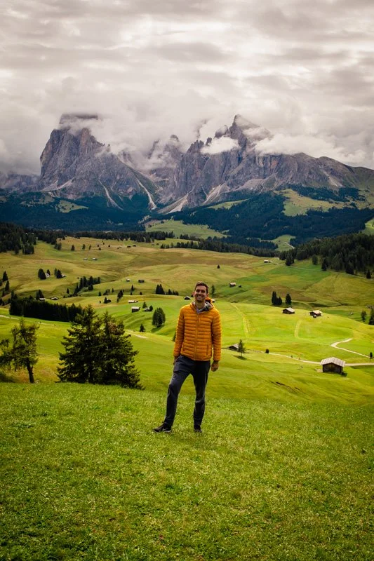 Me walking through a meadow in Seiser Alm