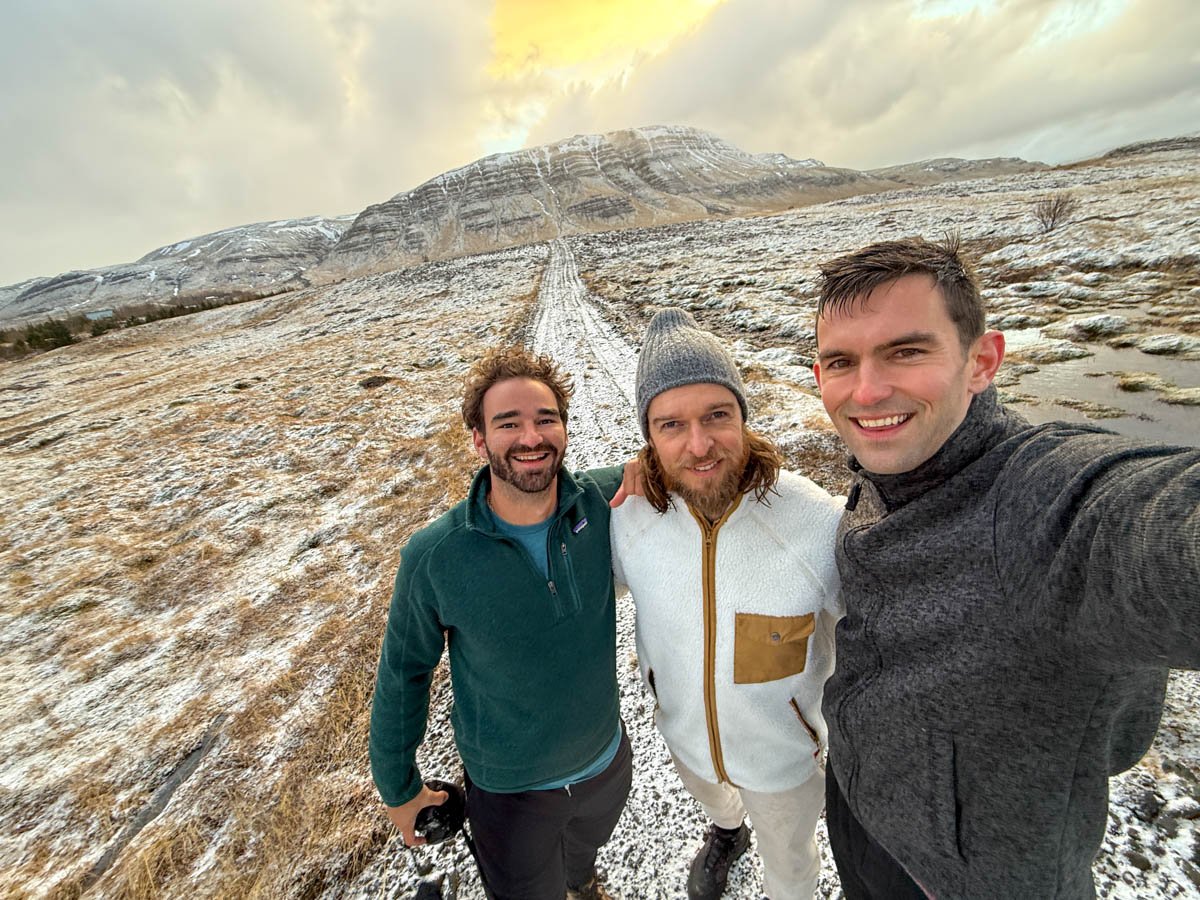 My photo of me with Joren de Bruin and Joshua Church. We all facilitated an Iceland retreat together last year