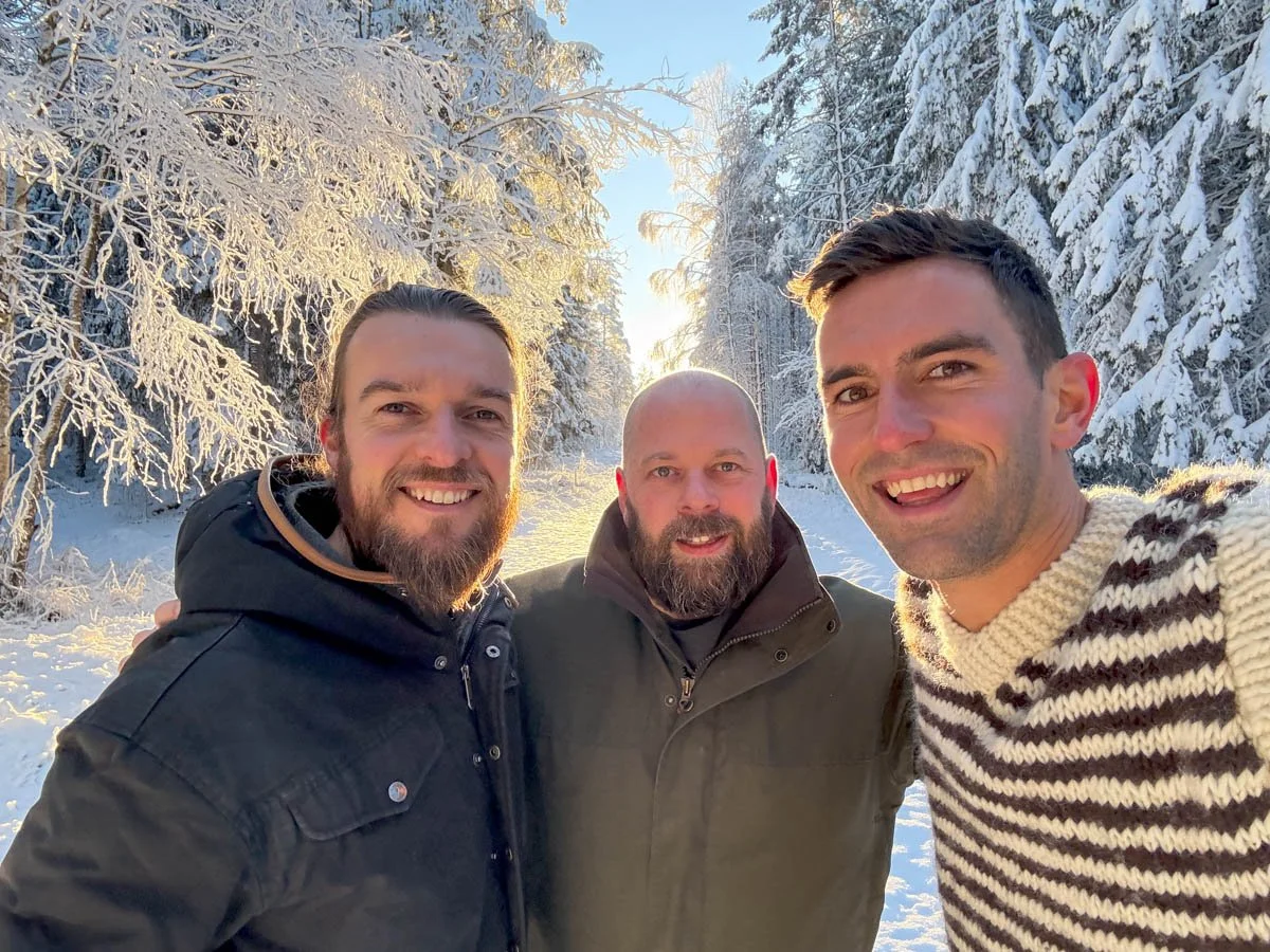 Group photo of facilitators Joren de Bruin, Pascal Labrie, and Jon Miksis