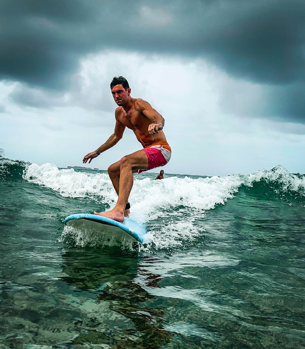 Me getting out of my comfort zone surfing in the Philippines