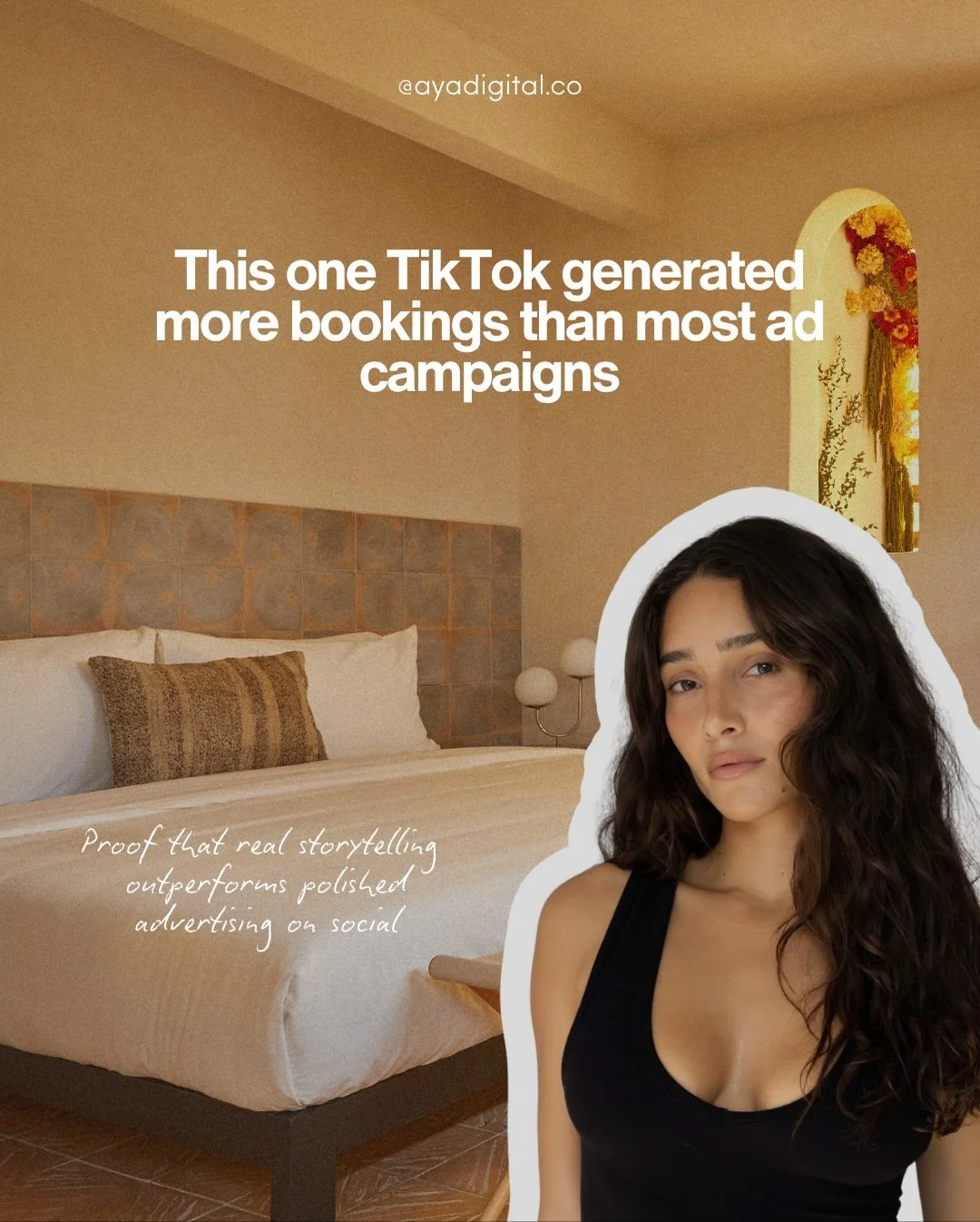 Some influencers create pretty content.⁠
But then there are creators like @tatsgab - whose videos actually move people to book.⁠
⁠
Her content already had that effortless, magnetic energy she&rsquo;s known for&hellip; but once we strategically repurp