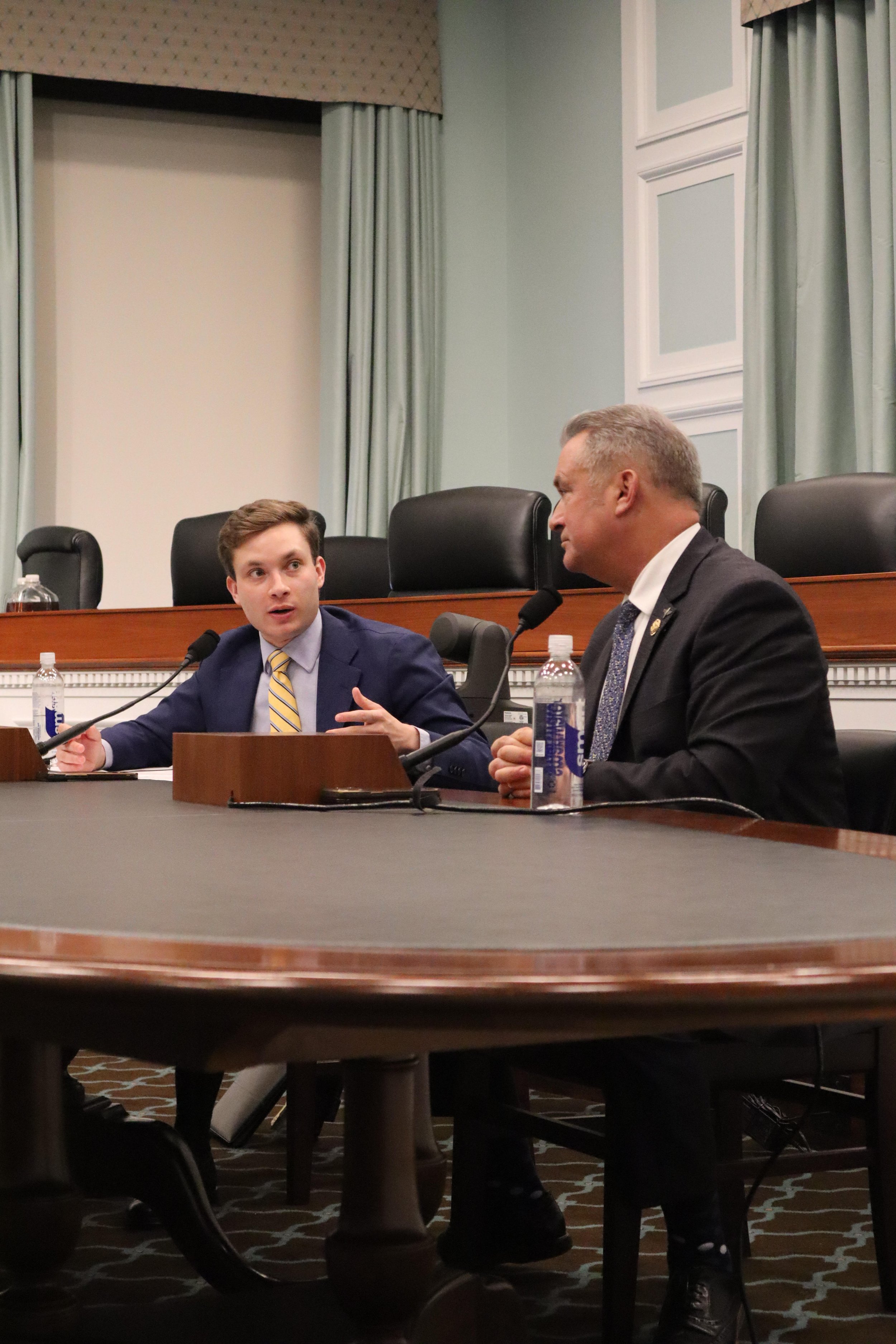 Interviewing Congressman Bacon at the U.S.-European Congressional Staff Association's inaugural event.
