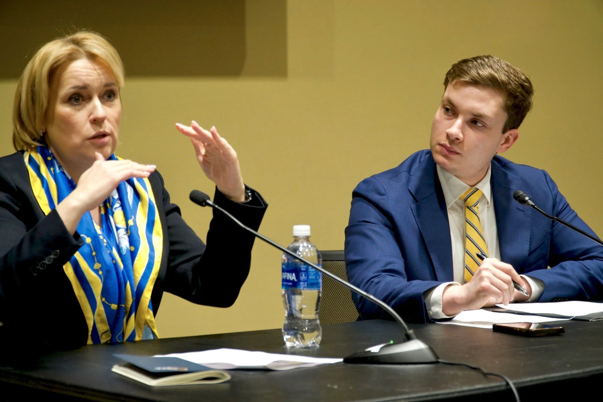 Interviewing Ambassador Jovita Neliupsiene at a U.S.-European Congressional Staff Association event.